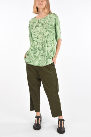 MM6 abstract patterned crew-neck blouse