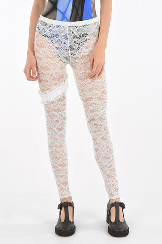 MM6 leggings in pizzo macramè con giarrettiera