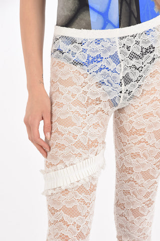 MM6 leggings in pizzo macramè con giarrettiera