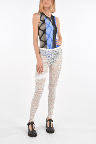 MM6 leggings in pizzo macramè con giarrettiera