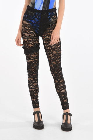 MM6 leggings in pizzo macramè con giarrettiera