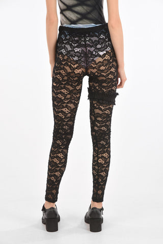 MM6 leggings in pizzo macramè con giarrettiera