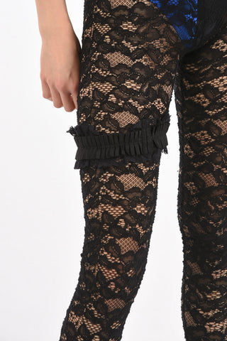 MM6 leggings in pizzo macramè con giarrettiera