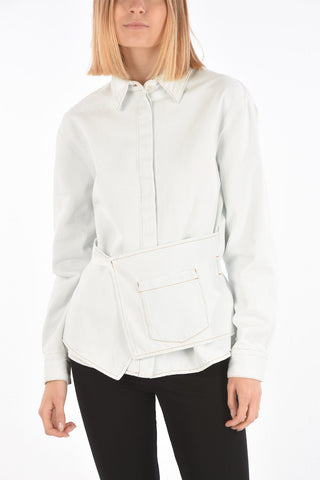 SAY WOW MM6 Denim Wrap Overshirt with Breast Pocket