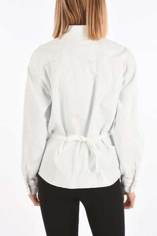 SAY WOW MM6 Denim Wrap Overshirt with Breast Pocket