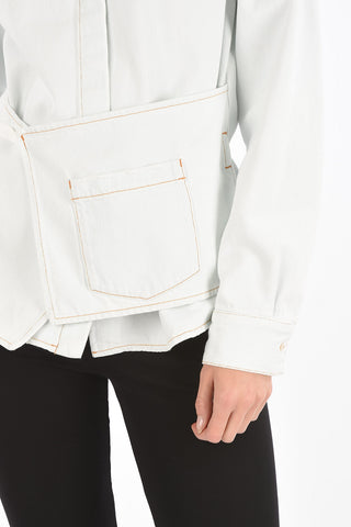 SAY WOW MM6 Denim Wrap Overshirt with Breast Pocket