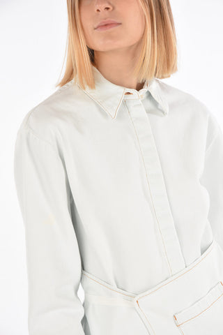 SAY WOW MM6 Denim Wrap Overshirt with Breast Pocket