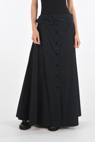 MM6 Cotton 2 Pockets Maxi Skirt with Belt