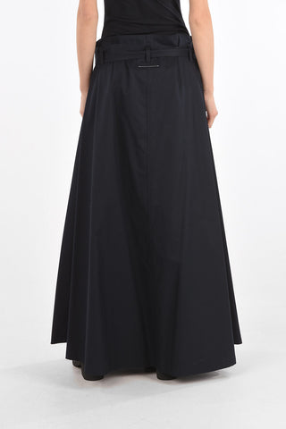 MM6 Cotton 2 Pockets Maxi Skirt with Belt