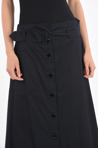 MM6 Cotton 2 Pockets Maxi Skirt with Belt