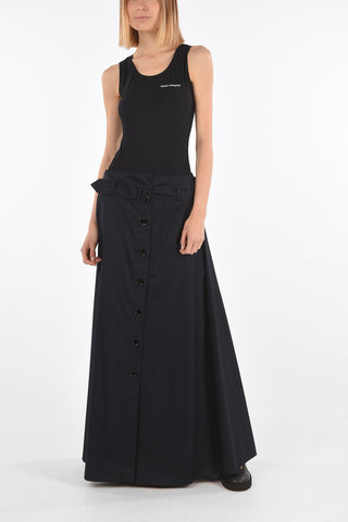MM6 Cotton 2 Pockets Maxi Skirt with Belt