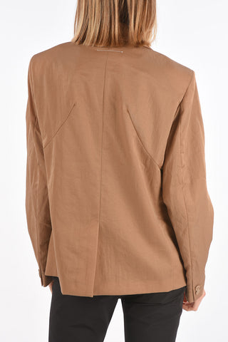 MM6 center vent peak lapel double-breasted blazer