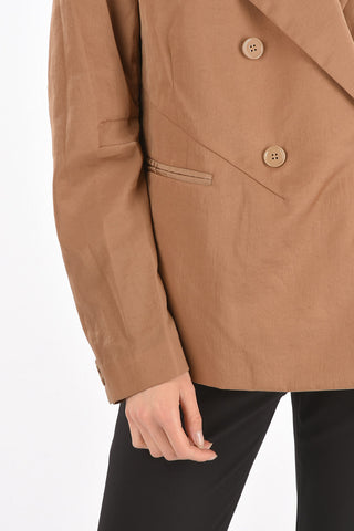 MM6 center vent peak lapel double-breasted blazer