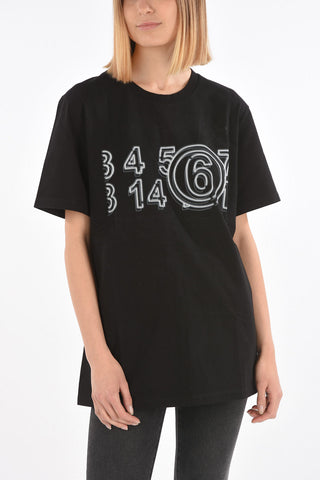 MM6 T-shirt Girocollo con maxi stampa Frontale