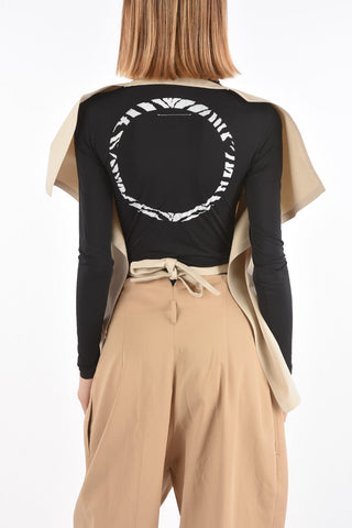MM11 Maxi Front Neckline Open Back Wrap Top