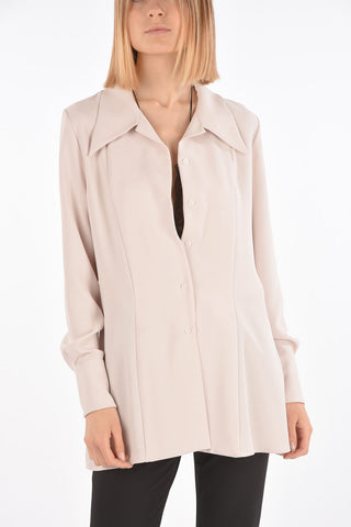 MM1 lace insert wing collar shirt