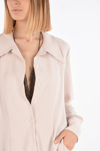 MM1 lace insert wing collar shirt