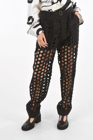 MM0 High Waist Cut Out Pants with Belt