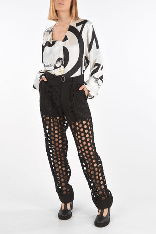 MM0 High Waist Cut Out Pants with Belt