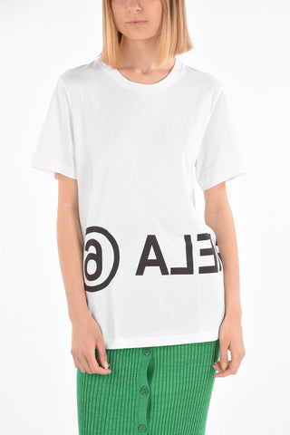 MM6 Contrasting Printed Logo oversized Crew-Neck T-shirt