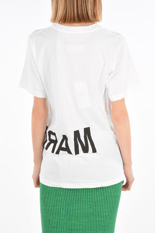 MM6 Contrasting Printed Logo oversized Crew-Neck T-shirt