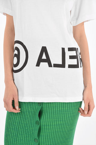 MM6 Contrasting Printed Logo oversized Crew-Neck T-shirt