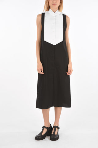 MM6 wing tip collar two-tone shirt dress