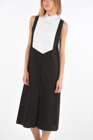 MM6 wing tip collar two-tone shirt dress