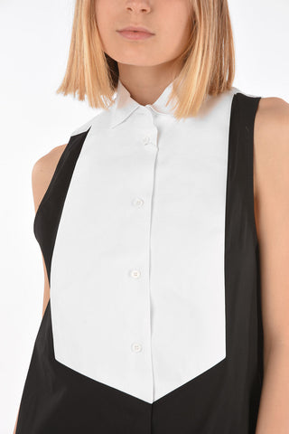 MM6 wing tip collar two-tone shirt dress