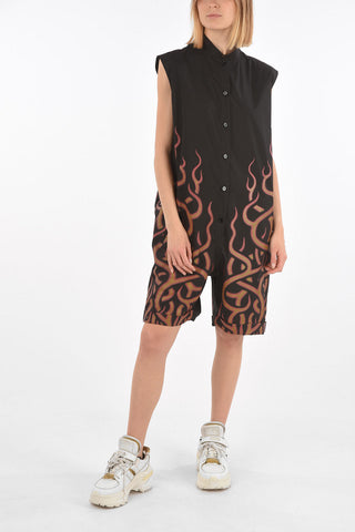 MM6 patterned sleeveless romper suit