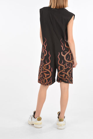 MM6 patterned sleeveless romper suit