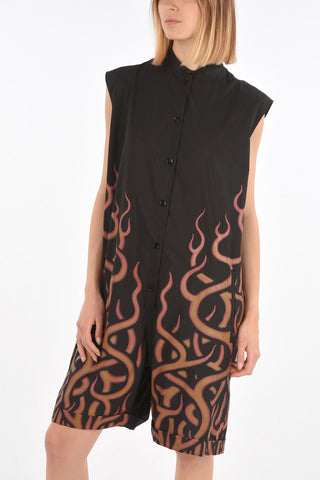 MM6 patterned sleeveless romper suit