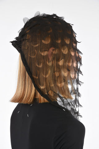 MM0 Cut Out Details Silk Face Veil