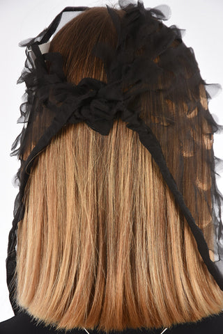 MM0 Cut Out Details Silk Face Veil