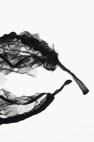 MM0 Cut Out Details Silk Face Veil