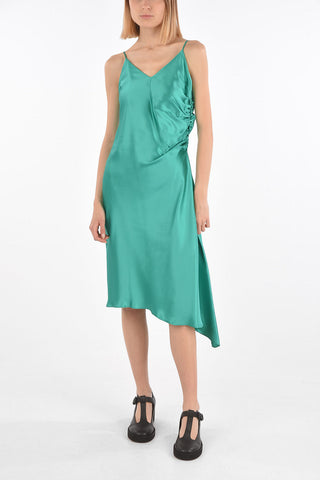 MM6 side zip solid color asymmetrical dress
