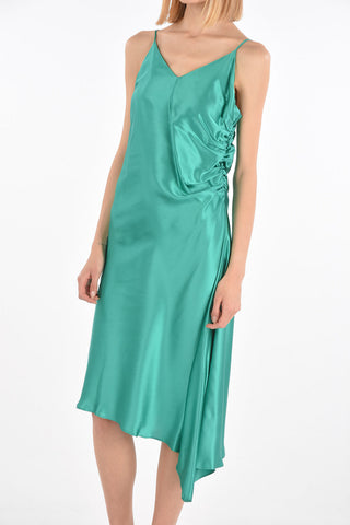 MM6 side zip solid color asymmetrical dress
