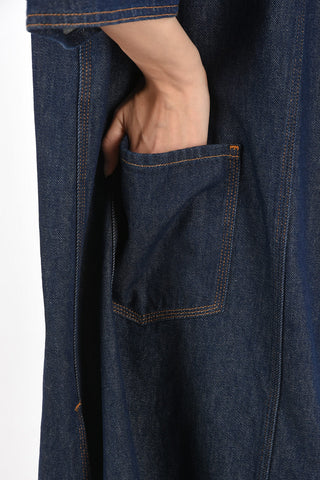 MM6 v-neck denim shirt dress with breast pocket