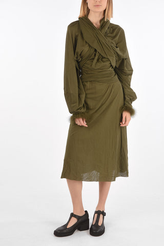 MM0 Wrap Tunic With Down Sleeve