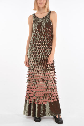 MM0 Chenille Cut Out Sleeveless Maxi Dress