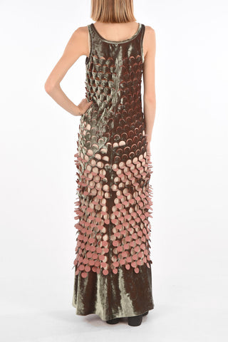 MM0 Chenille Cut Out Sleeveless Maxi Dress