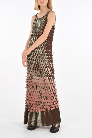 MM0 Chenille Cut Out Sleeveless Maxi Dress
