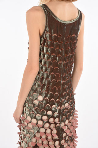 MM0 Chenille Cut Out Sleeveless Maxi Dress