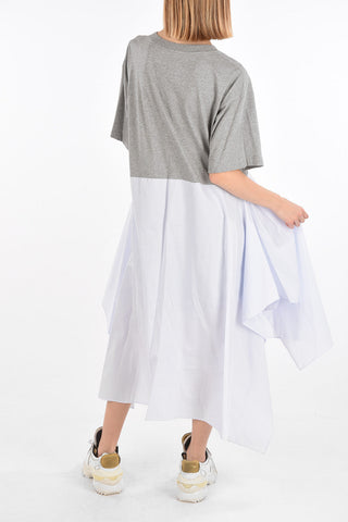 MM6 Asymmetrical Tunic Dress with Striped Skirt