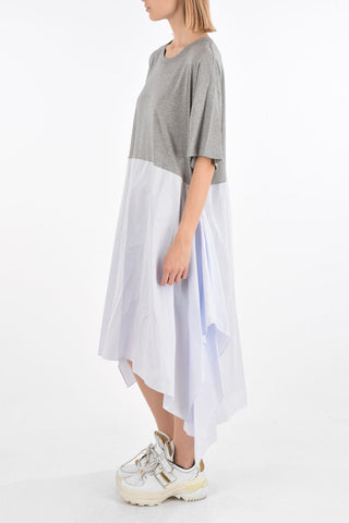 MM6 Asymmetrical Tunic Dress with Striped Skirt
