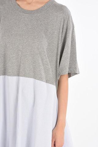 MM6 Asymmetrical Tunic Dress with Striped Skirt
