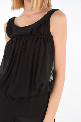 contrasting bow bare back top