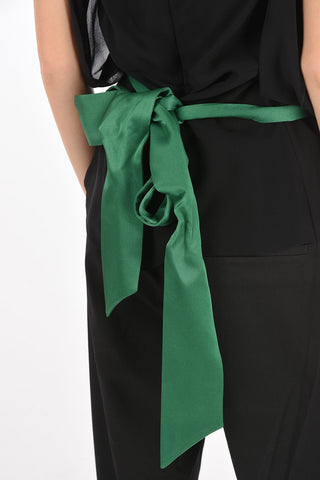 contrasting bow bare back top