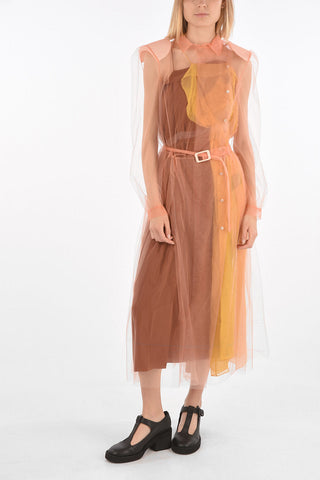 MM0 chemisier in tulle con sottoveste in seta