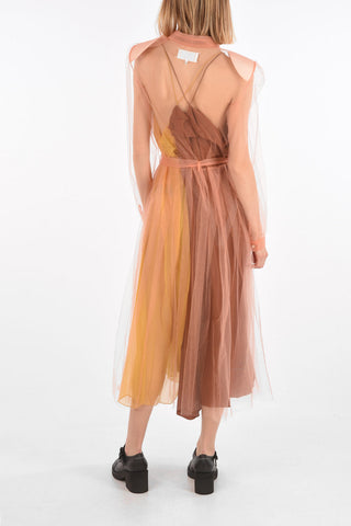 MM0 chemisier in tulle con sottoveste in seta
